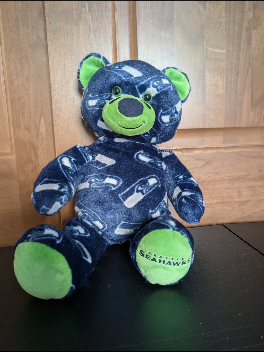 Build-A-Bear Seattle Seahawks Navy and Neon Green Teddy